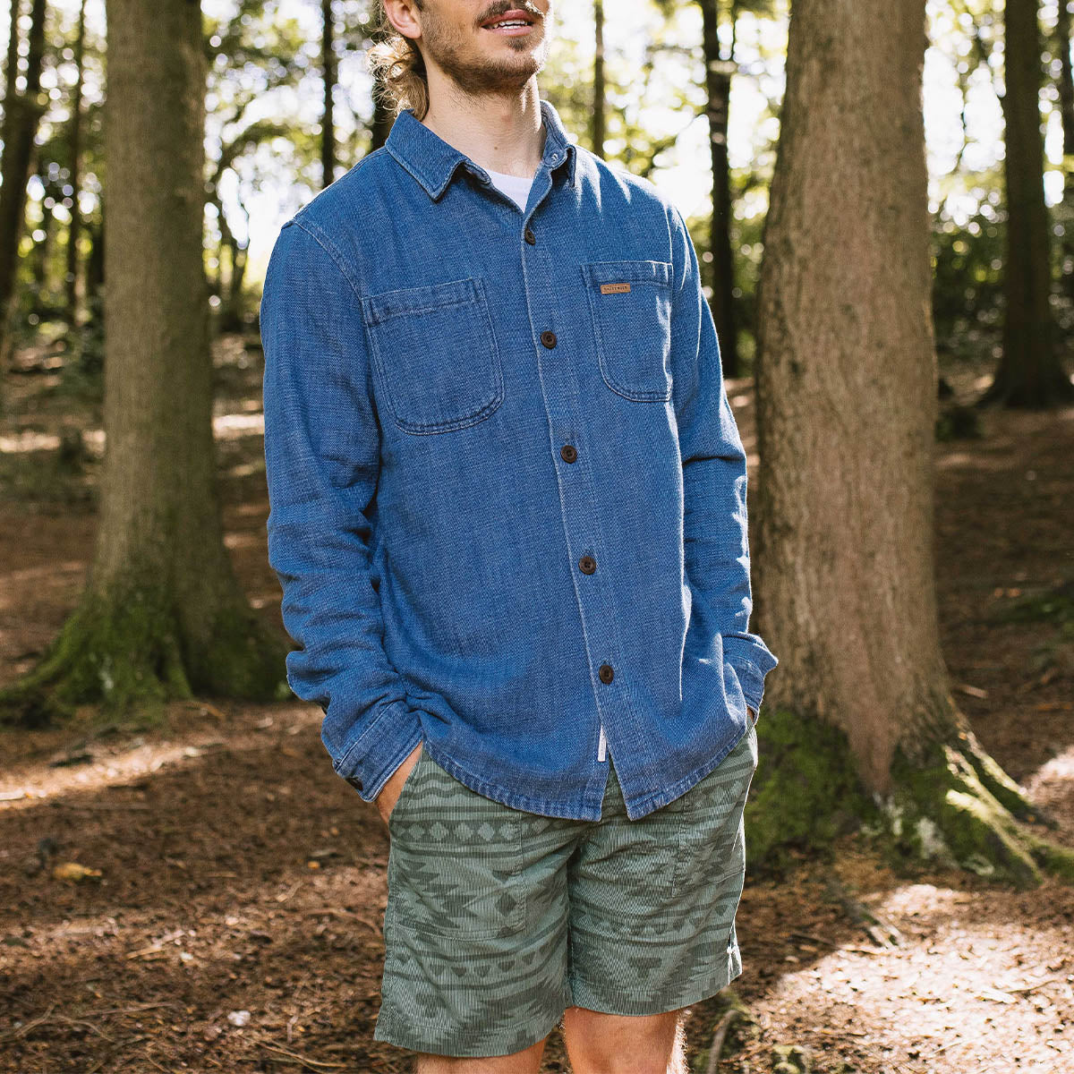 Backcountry Organic Cotton Denim LS Shirt - Washed Denim - Image 5